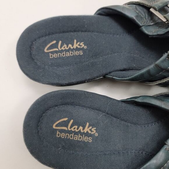 Blue Leather Clarks Mule - Picture 6 of 8
